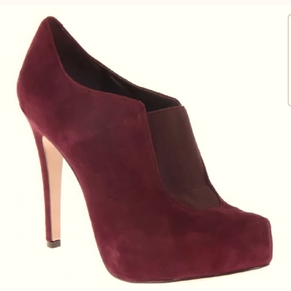 BCBGeneration Priyah Suede Platform Bootie Stilettos Plum Women's size 7.5 *ay